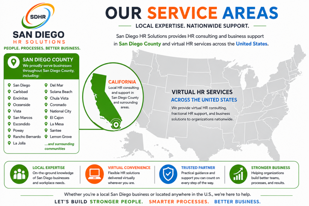 HR Consulting San Diego service areas and virtual HR services nationwide